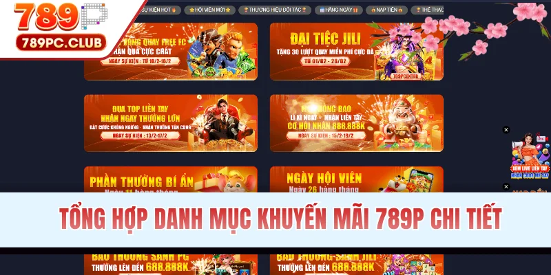 Tổng hợp danh mục khuyến mãi 789P chi tiết